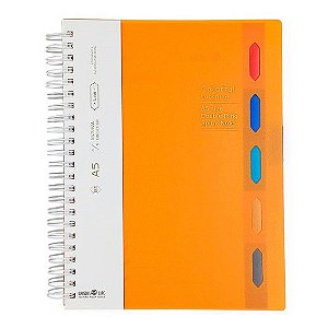 Caderno com Divisórias 102 folhas 14,3 x 20,5cm - Laranja
