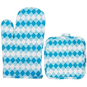 Kit Luva e Aparador de Panela Térmico - Cores Sortidas