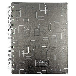 Caderno com Divisórias 102 folhas 14,3 x 20,5cm - Preto Geométrico