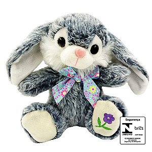 Coelho de Pelucia Cinza 19cm