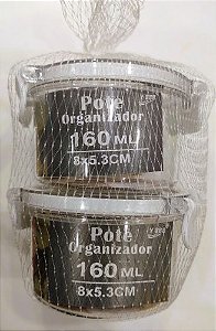 Kit Pote Organizador Redondo Hermetico 160ml - 2 unidades