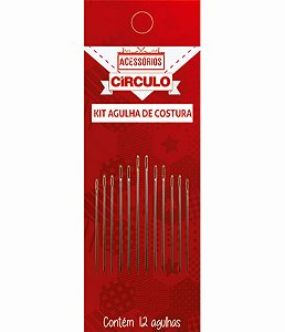 Kit Agulha de Costura Círculo com 12 Agulhas