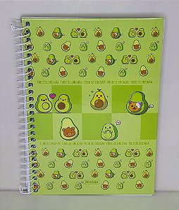 Caderno Espiral 1/4 14cm x 20cm Capa Dura 80 folhas - Estampas Divertidas