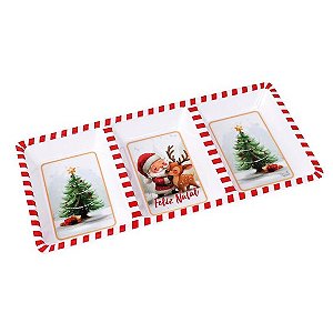 Petisqueira Natal 33cm x 16cm x 2cm de Melamina - Wincy