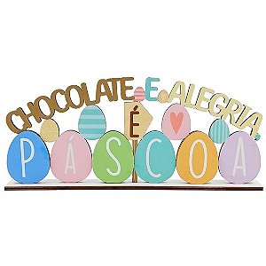 Placa de Mesa MDF 30cm x 13cm - Páscoa