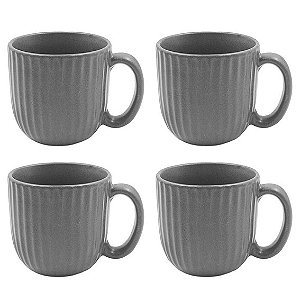 Jogo de Xícaras 4 peças 100ml Cerâmica - Graffiato