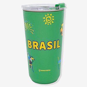Copo Térmico Aço Inox 500ML - BRASIL