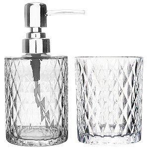 KIT BANHEIRO DE VIDRO INCOLOR - 2 PEÇAS