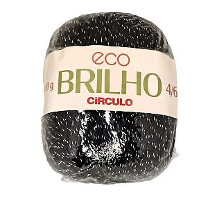 Barbante Eco Brilho 4/6 400g - Cor Preto Cód., 8990