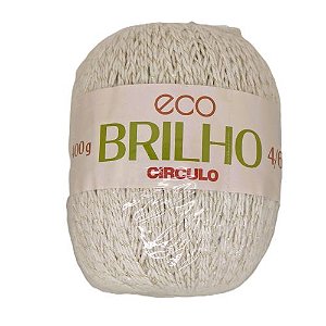 Barbante Eco Brilho 4/6 400g - Cor Natural Brilho Ouro Cód. 20