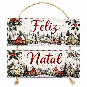 Jogo de Placas MDF com Corda - Vila de Natal