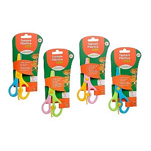 Tesoura Escolar Plastica Kids - Cores Sortidas