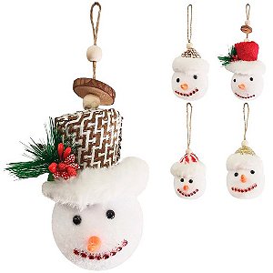Enfeite de Natal Boneco de Neve 8cm - Sortidos