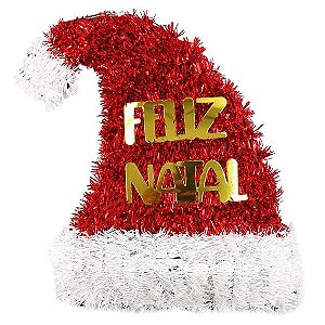 Enfeite para Porta Gorro Noel Feliz Natal 23cm x 28cm