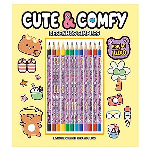 Livro de Colorir Cute & Comfy com Lápis de Cor