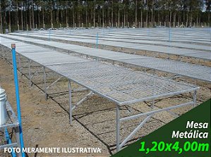 Mesas Metálicas com Tela Otis - 1,20x4,00m | 10 unidades