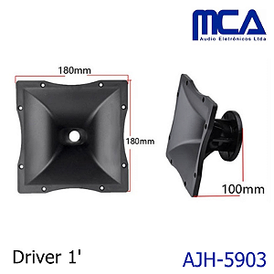 CORNETA DE FLANGE DE 1'' AJH-5903 ESTILO HF101 RCF 18 X 18 X 10