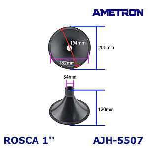 CORNETA ROSCA PARA 1'' POLEGADA  AJH-5507  (205 X 120mm)
