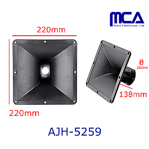 CORNETA QUADRADA FLANGE  AJH-5259 220 X 220 X 138mm