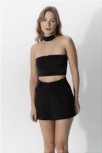 Cropped Chocker Preto