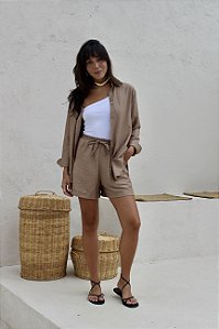Shorts Viscolinho Marrom