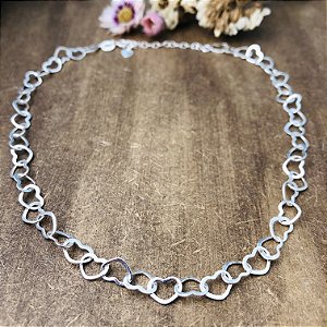 Choker elo corações 35cm + 5cm extensor