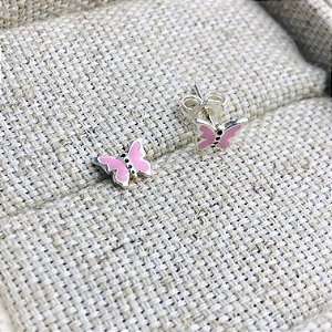 Brinco infantil borboleta rosa