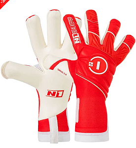 LUVA DE GOLEIRO PROFISSIONAL N1 SIRIUS VERMELHA + BRINDE