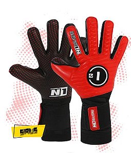 LUVA DE GOLEIRO PROFISSIONAL N1 SIRIUS VERMELHA + BRINDE