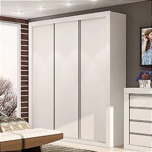 ROUPEIRO TRÊS PORTAS DE CORRER  E QUATRO GAVETAS MÓVEIS PERCASA 1,90 m x 2,20m x 51,5cm
