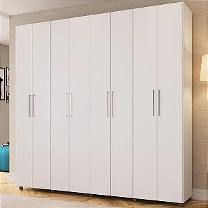 Guarda-Roupa Casal 8 Portas 4 Gavetas BRANCO 2022 - Percasa 2,03m x 2,08 m x 47cm