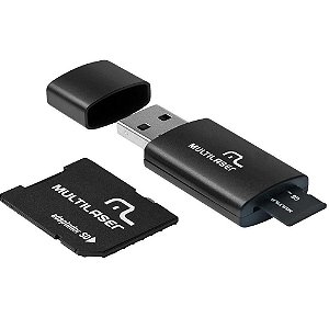 KIT 3 EM 1 CARTÃO MICRO SD 16GB + ADAPTADOR + LEITOR USB MC112