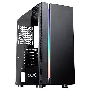 GABINETE GAMER GALAX QUASAR GX600 COM LATERAL DE VIDRO TEMPERADO COM LED RGB