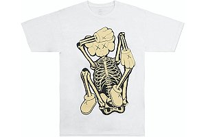 KAWS Camiseta Skeleton New Fiction Branca