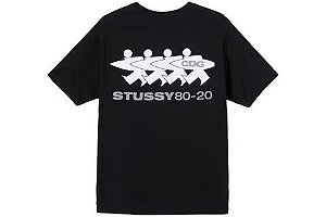 Stussy x CDG Camiseta Surfman Preta