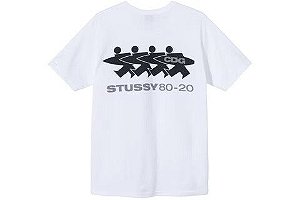 Stussy x CDG Camiseta Surfman Branca