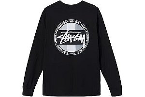 Stussy x CDG Camiseta Manga Longa Surfman Preta
