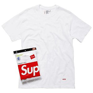 Supreme Camiseta Hanes Branca Tagless (UNIDADE)