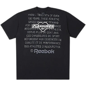 Pleasures x Reebok Camiseta Preta