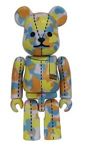 Bape x Bearbrick 28th Anniversary Camo #4 100% Azul e Amarelo