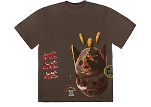 Travis Scott Cactus Jack Camiseta Never Backward Marrom