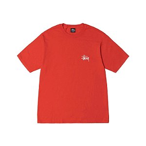 Stussy Camiseta Basic Pig Dyed Tomate