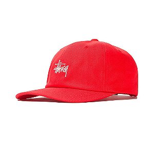 Stussy Boné Stock Low Pro Vermelha