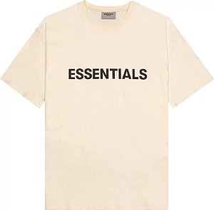 Fear of God Essentials Camiseta Boxy Applique Logo Cream