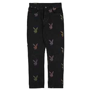 Pleasures x Playboy Calça Scatter Preta
