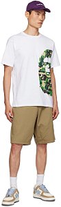 Bape Camiseta ABC Camo Side Big Ape Head Branca