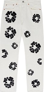 Denim Tears x Levi's Calça Jeans Cotton Wreath Branca