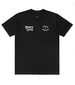 Born x Raised x Mister Cartoon’s Camiseta Spanto Lives Preta