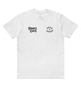 Born x Raised x Mister Cartoon’s Camiseta Spanto Lives Branca