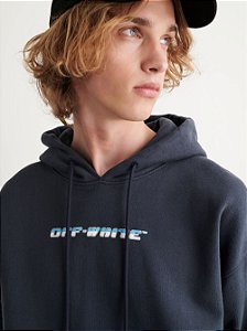 Off-White Moletom Between Arrow Azul e Branco